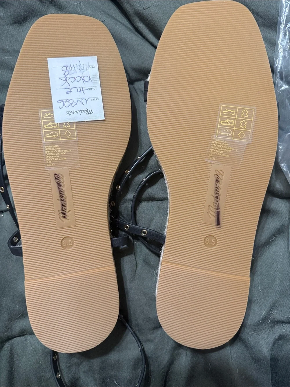 Madewell Black Studded Espadrille Sandals